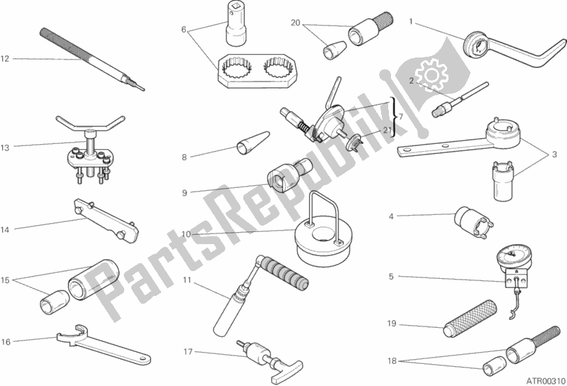 All parts for the 01a - Workshop Service Tools of the Ducati Superbike 848 EVO 2013